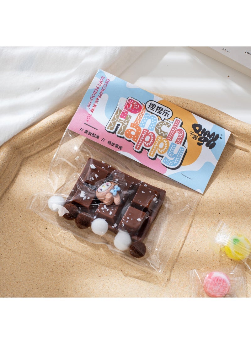 Creative Waffle Burger Squishy Toy for Kids Stress Relief [Brown] chocolate 1