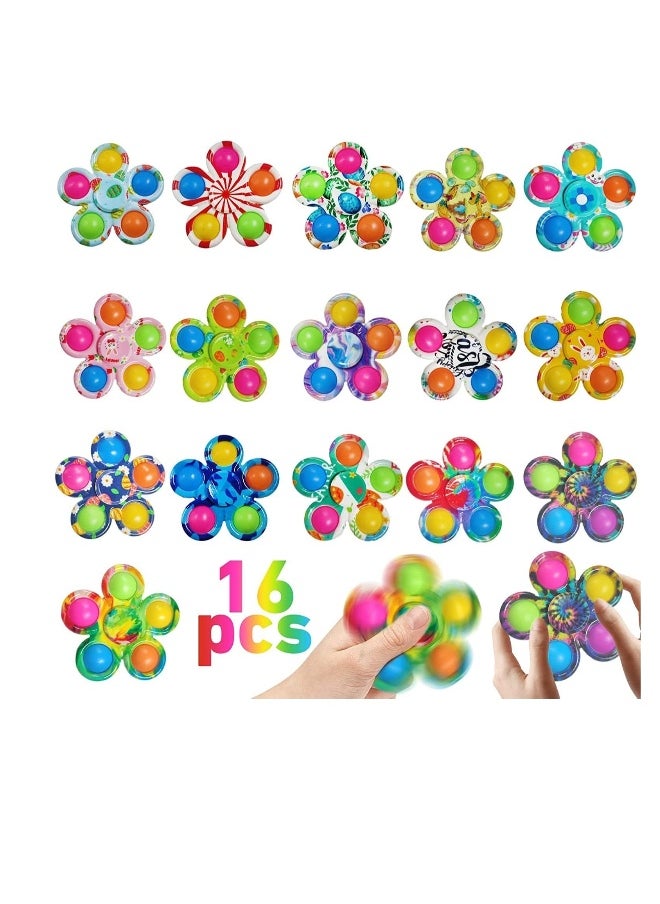 16 Pcs Fidget Spinners Toys For Kids And Girls Pop Fidget Spinner Toys For Kids Birthday Party Stress Relief Kids Toys