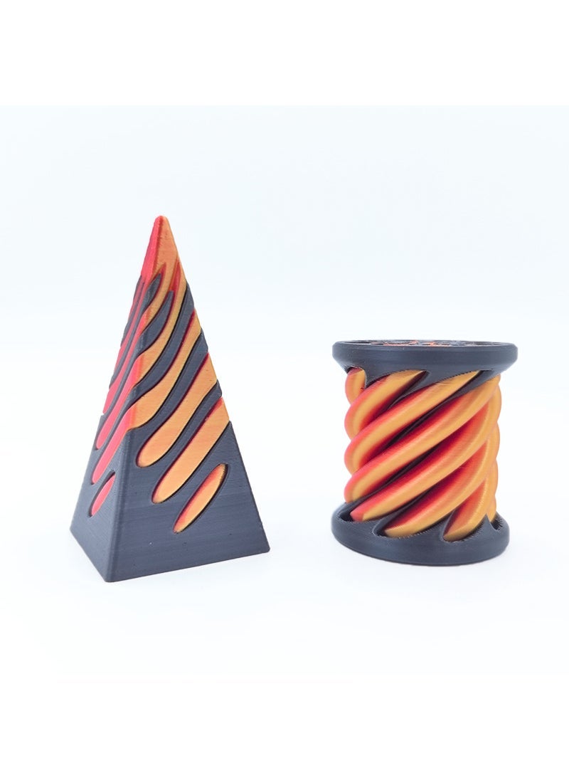 3D Printed Spiral Decompression Toy for Kids cylindrical pyramid