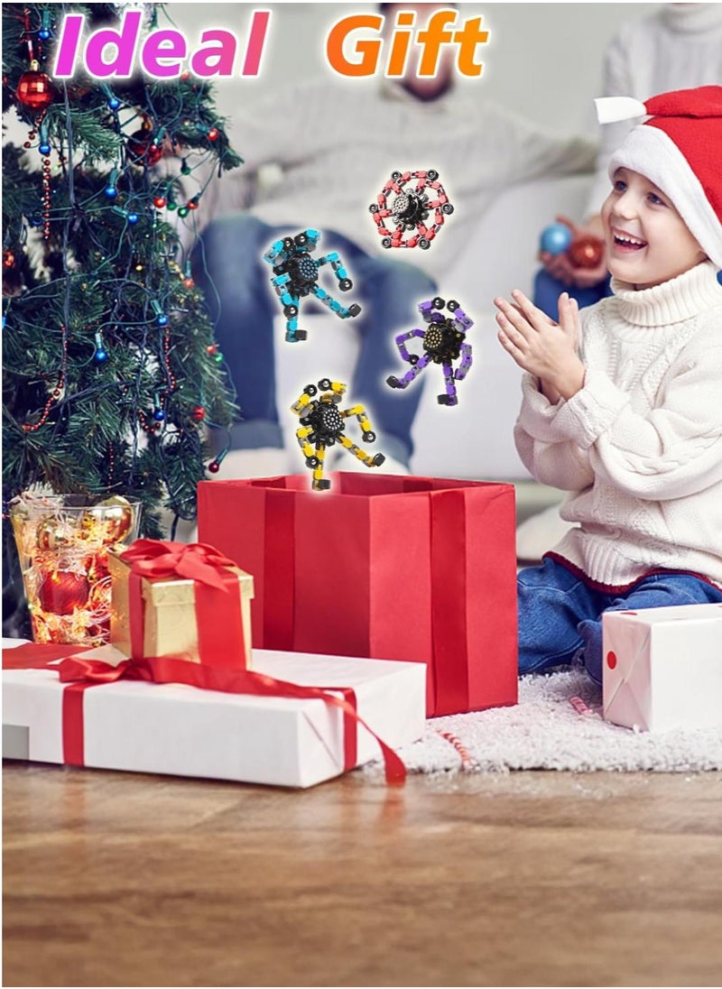 Transformable Fidget Spinners 4 Pcs for Kids and Adults Stress Relief Sensory Toys for Boys and Girls Fingertip Gyros for ADHD Autism for Kids Valentines Day Gifts (Fidget Toy 4pc)
