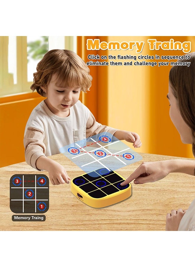 4 in 1 Electronic Tic Tac Toe Bolt Game, x o game, Handheld Puzzle Game Console, Portable Travel Games, Board Games for Kids and Adults, Fidget Toys for Kids and Adults, Educational Travel Games Fam