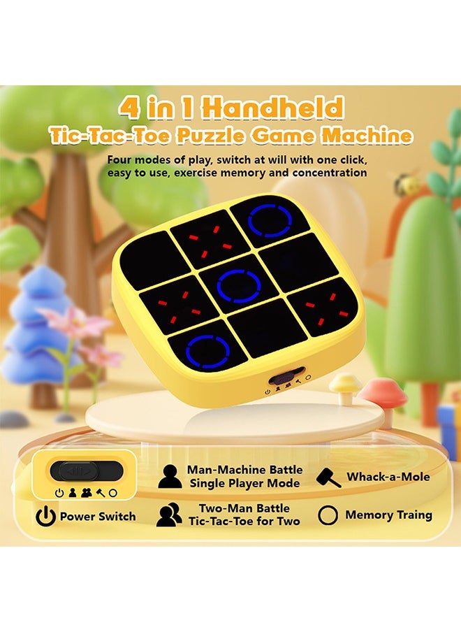 4 in 1 Electronic Tic Tac Toe Bolt Game, x o game, Handheld Puzzle Game Console, Portable Travel Games, Board Games for Kids and Adults, Fidget Toys for Kids and Adults, Educational Travel Games Fam