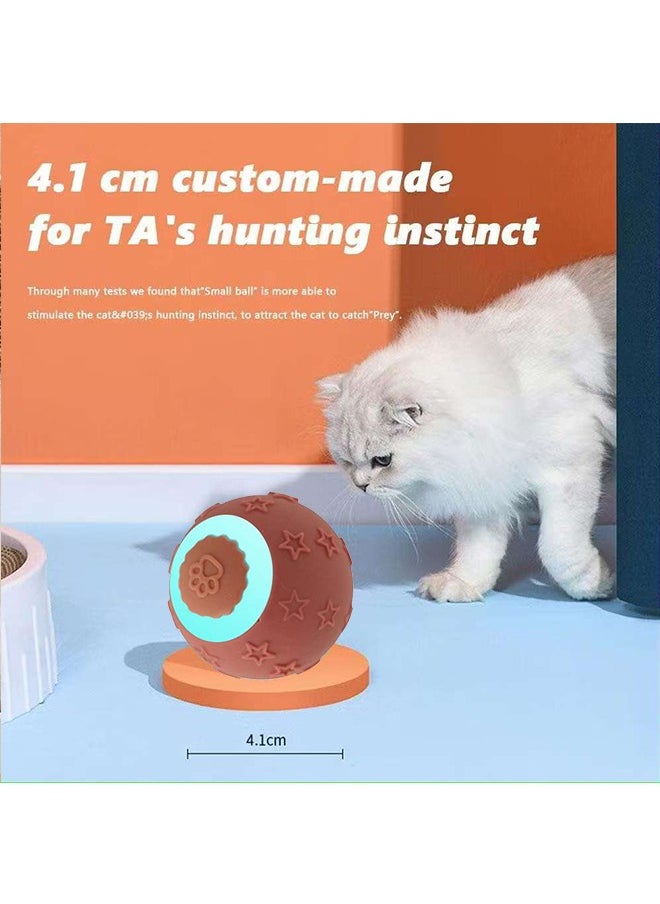 Desert Breeze Interactive Cat Ball - Self-Propelled Chew-Proof Kitten Toy (Terracotta Red)