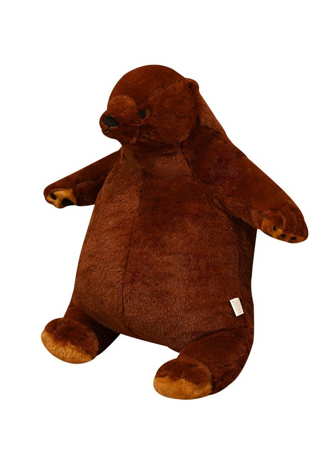 Cartoon Dark Brown Bear Seated Plush Toy, Ultra Soft and Cuddly Stuffed Animal Size 60cm
