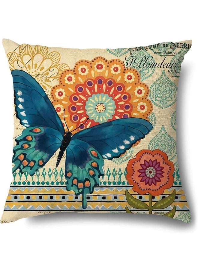 18X18 Inch Outdoor Bed Sofa Decorative Cushion Cover, Farmhouse Decorative Cushion Cover 4pcs
