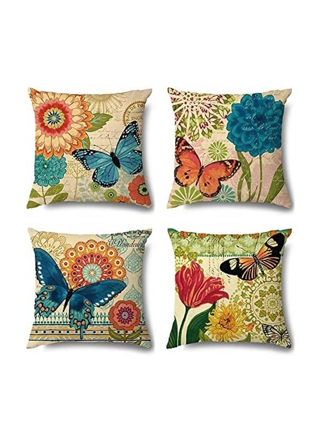 18X18 Inch Outdoor Bed Sofa Decorative Cushion Cover, Farmhouse Decorative Cushion Cover 4pcs
