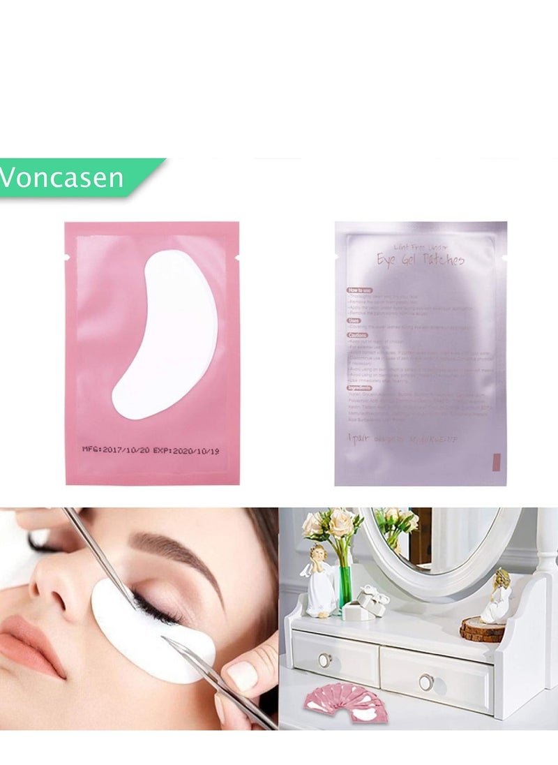 100 Pairs Set Under Eye Pads, Comfy and Cool Under Eye Patches Gel Pad for Eyelash Extensions Eye Mask Beauty Tool (Pink)