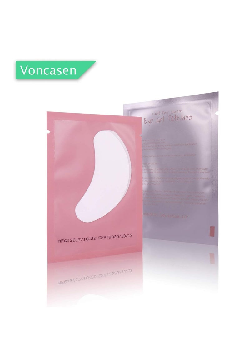 100 Pairs Set Under Eye Pads, Comfy and Cool Under Eye Patches Gel Pad for Eyelash Extensions Eye Mask Beauty Tool (Pink)