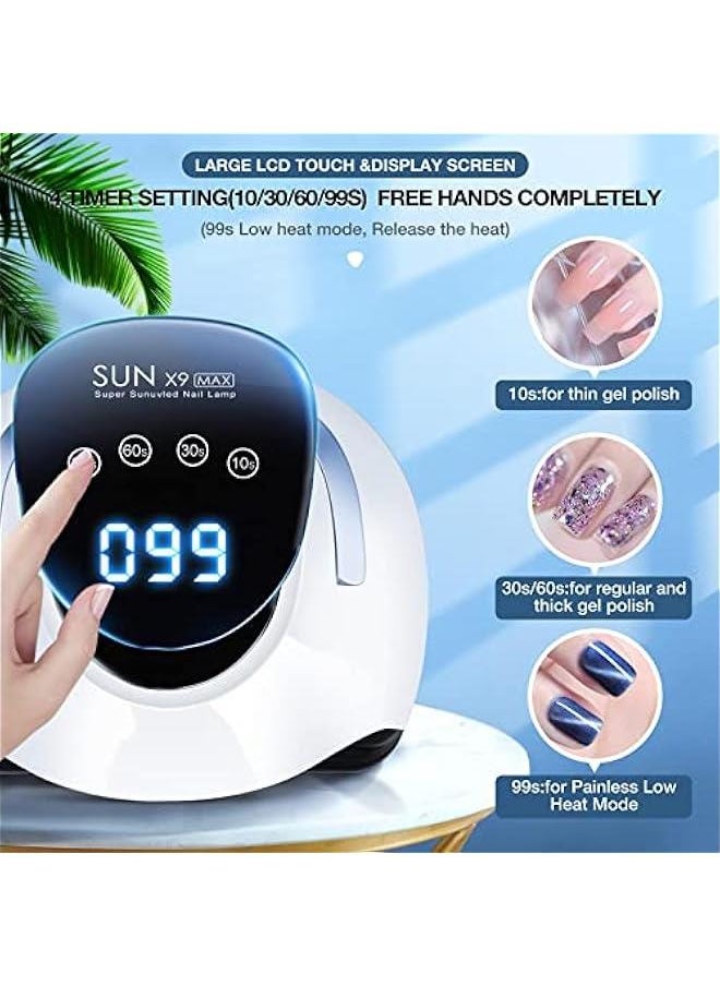 UV LED Nail Lamp, 220W Fast UV Light for Nails Gel Polish, Professional Curing with 4 Timer Setting Auto Sensor, LED Gel Nail Dryer for Fingernail and Toenail Home Salon Use, Nail Art Tools