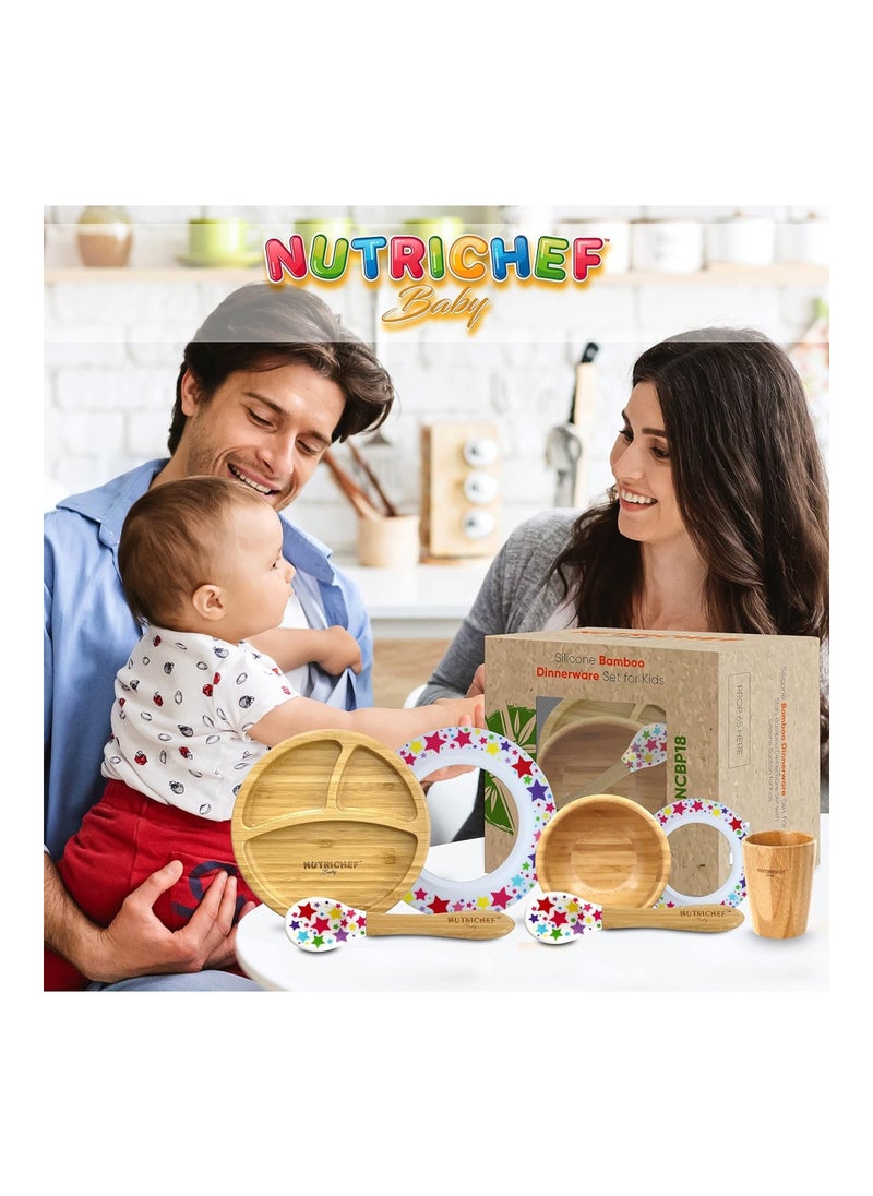 Round Bamboo Baby Plate Star Set With Cup