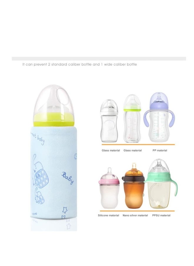 Baby Bottle Warmer Usb Portable Travel Infant Baby Feeding Bottle Water Constant Temperature Milk Warmer Feeding Bottle Warmer Heater For Car Travel Long Trip(Blue)