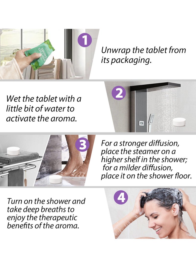 Shower Steamer Aromatherapy, 8 Pack Bath Bombs with Essential Oils for Relaxation, Shower Bombs for Women and Men, Pamper Self-Care, Shower Steamer for Women Lady, Mother Day's Gifts