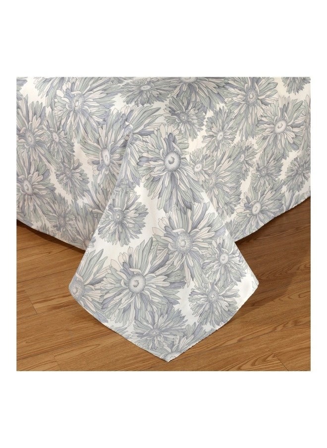 3-Piece Printed Duvet Cover Set Polyester Beige/Grey 1.2 M