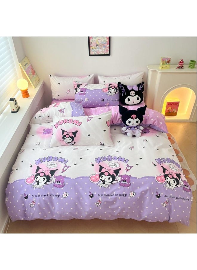 4-Piece Kuromi Cotton Comfortable Set Bed Sheet Set Children'S Day Gift Birthday Gift 200X230cm