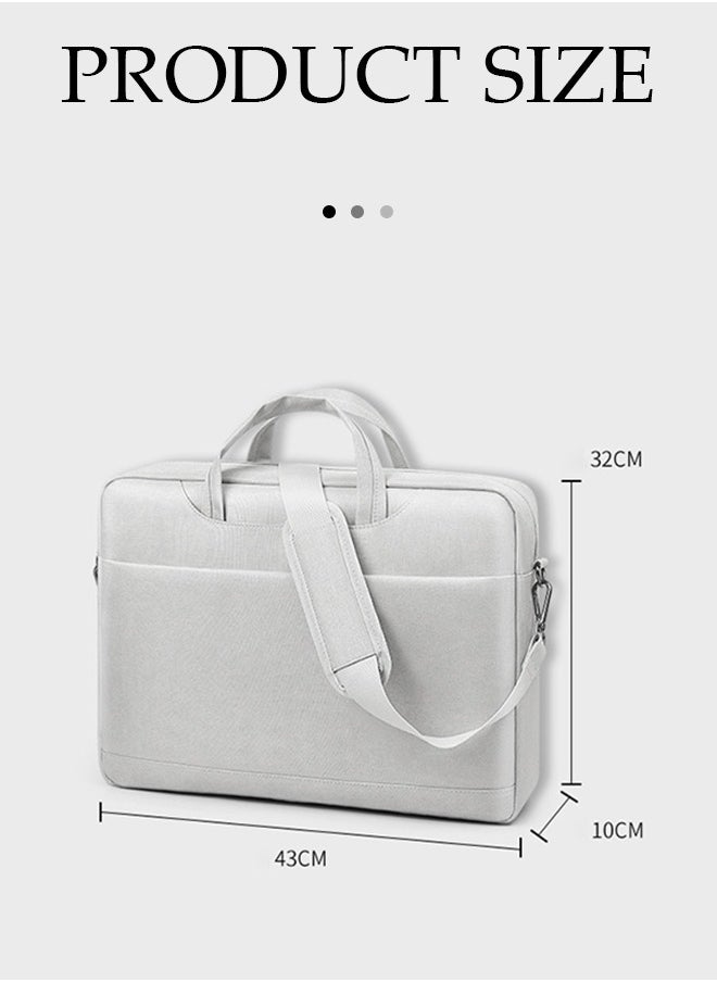 Laptop bag, thickened velvet inner protective shoulder bag, Oxford cloth waterproof, can be hung on one shoulder, with handle, scratch resistant, wear resistant and shockproof, suitable for 15.6 inch laptops, gray