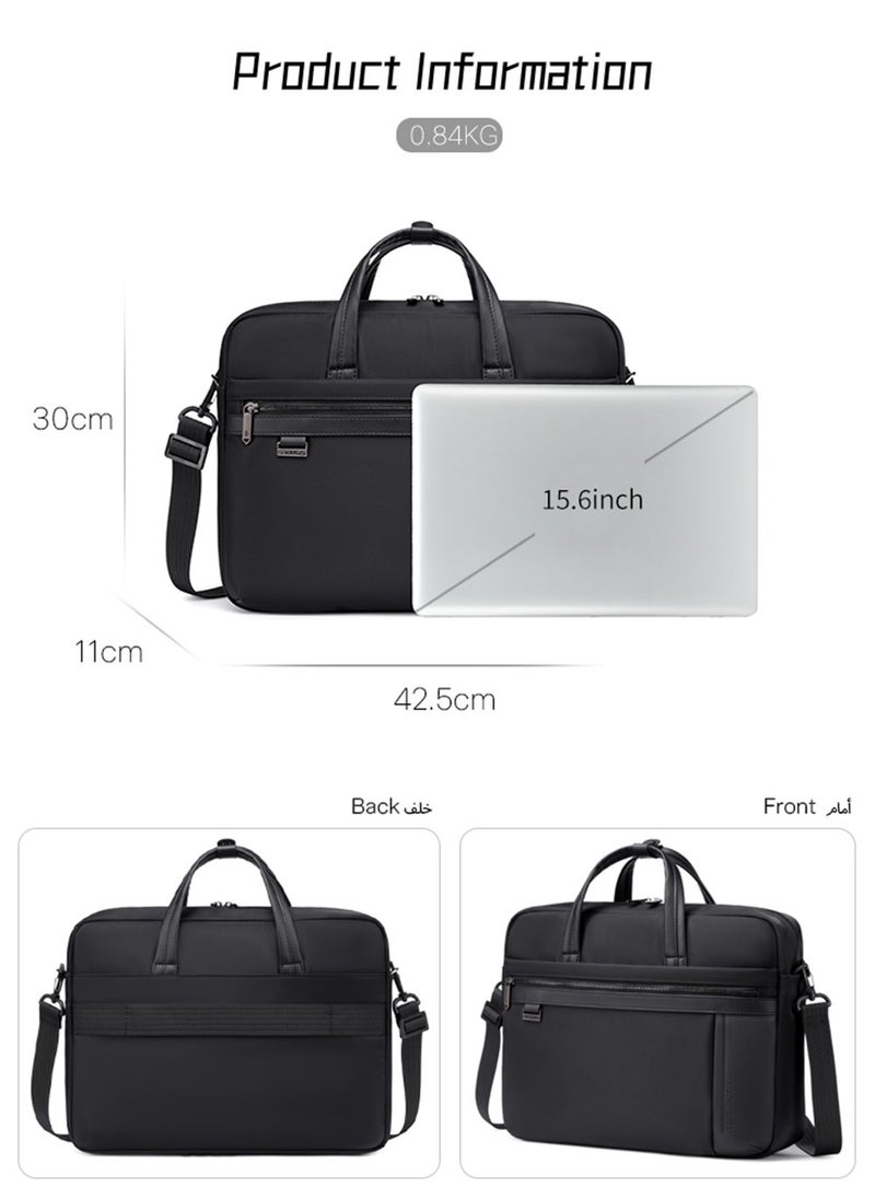 Professional Business Laptop Bag, Durable School Office Briefcase with Laptop Compartment for Men, Black