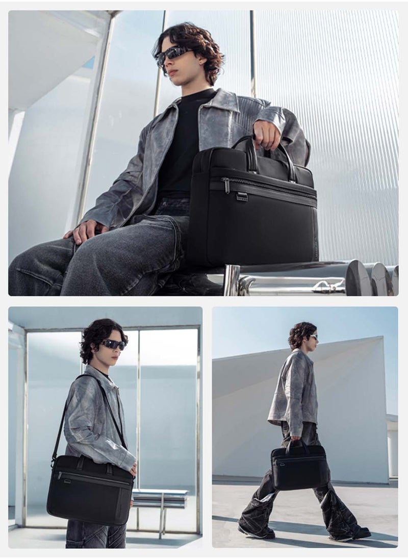 Professional Business Laptop Bag, Durable School Office Briefcase with Laptop Compartment for Men, Black