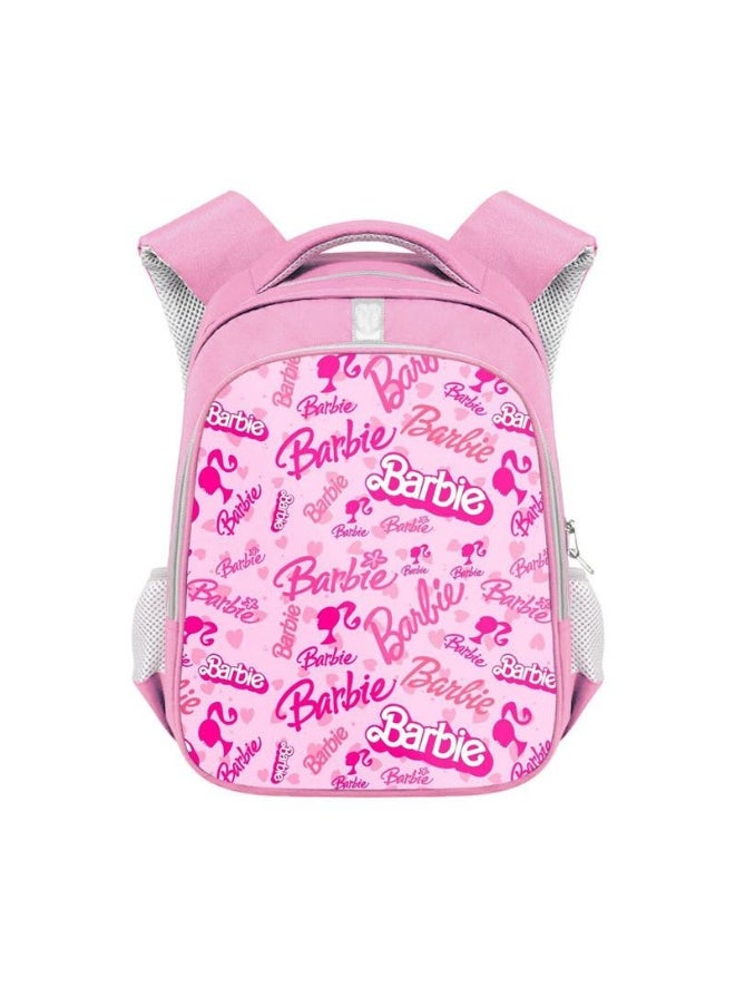 Barbie Polyester Reflective Strip Backpack For Students School Bag
