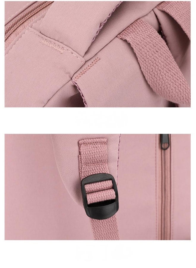 Solid Color Campus Backpack For Middle And High School Students Pink