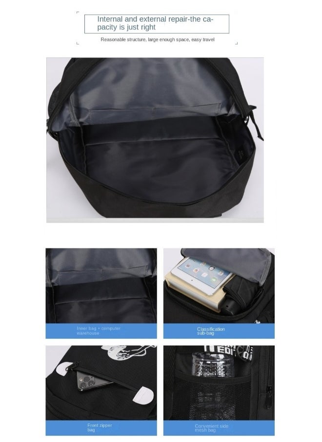 Summer Anime Casual School Backpack Blue/White