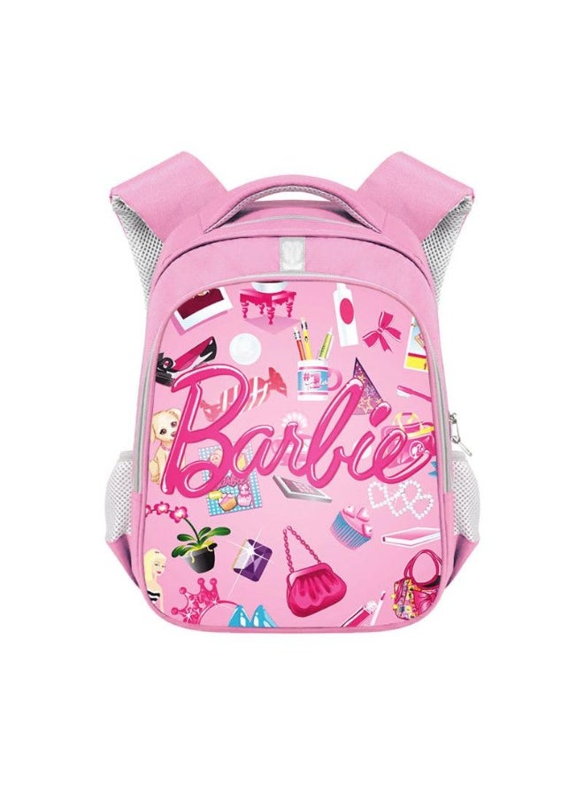 Barbie Polyester Reflective Strip Backpack For Students School Bag