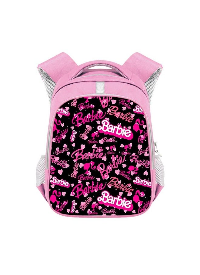 Barbie Polyester Reflective Strip Backpack For Students School Bag