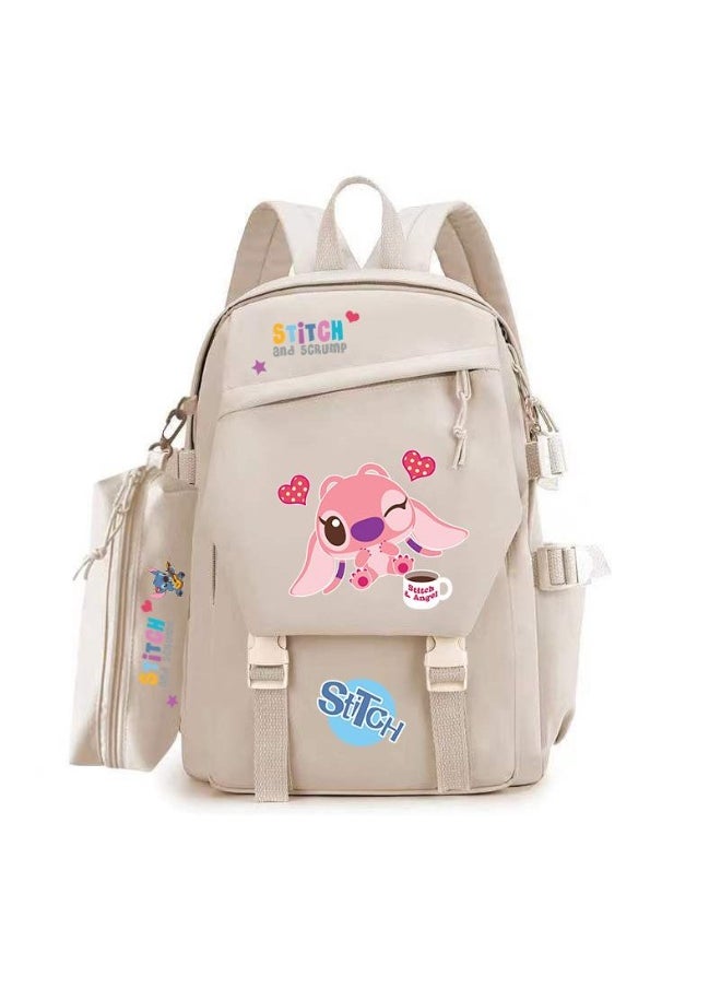 Stitch Student Backpack And Pencil Case Leisure Outdoor Large Capacity Backpack