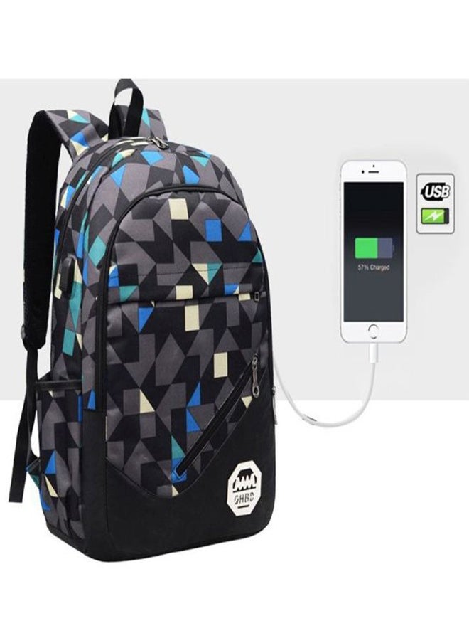 3-Piece Kids Backpack Set Black/Blue/Grey