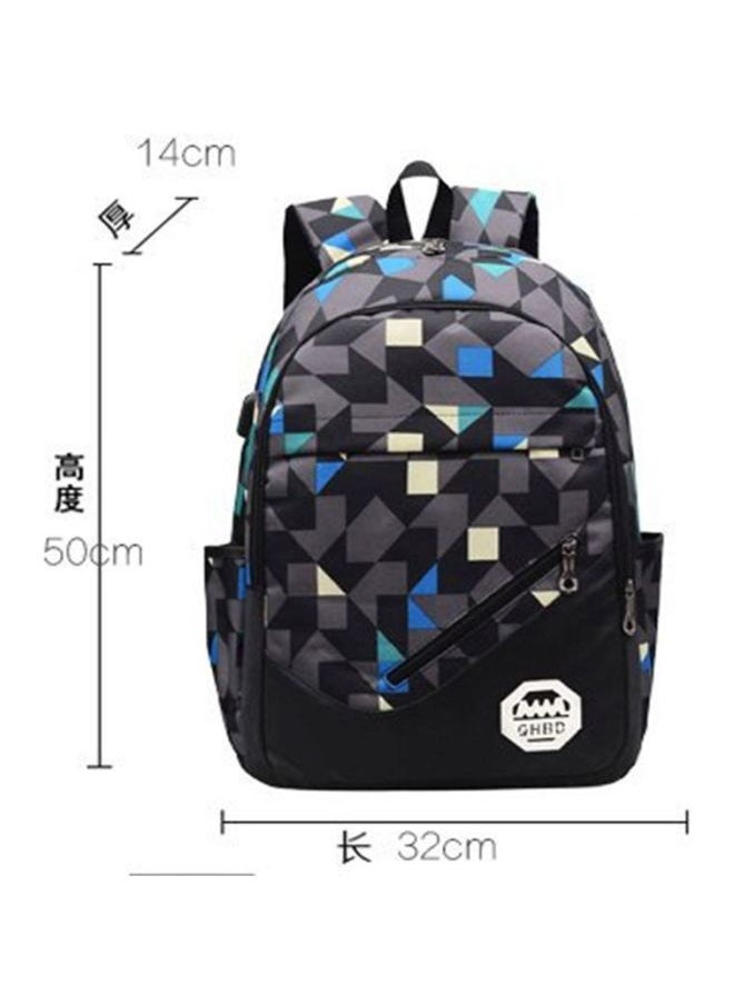 3-Piece Kids Backpack Set Black/Blue/Grey
