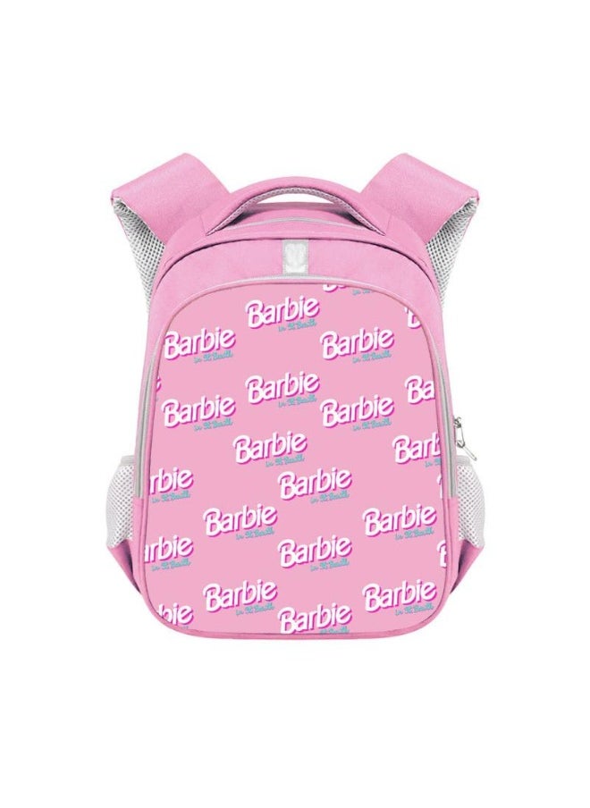Barbie Polyester Reflective Strip Backpack For Students School Bag