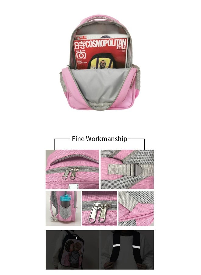 Barbie Polyester Reflective Strip Backpack For Students School Bag
