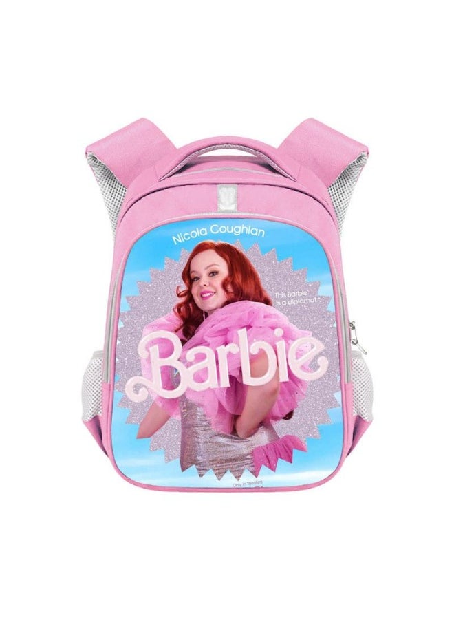 Barbie Polyester Reflective Strip Backpack For Students School Bag