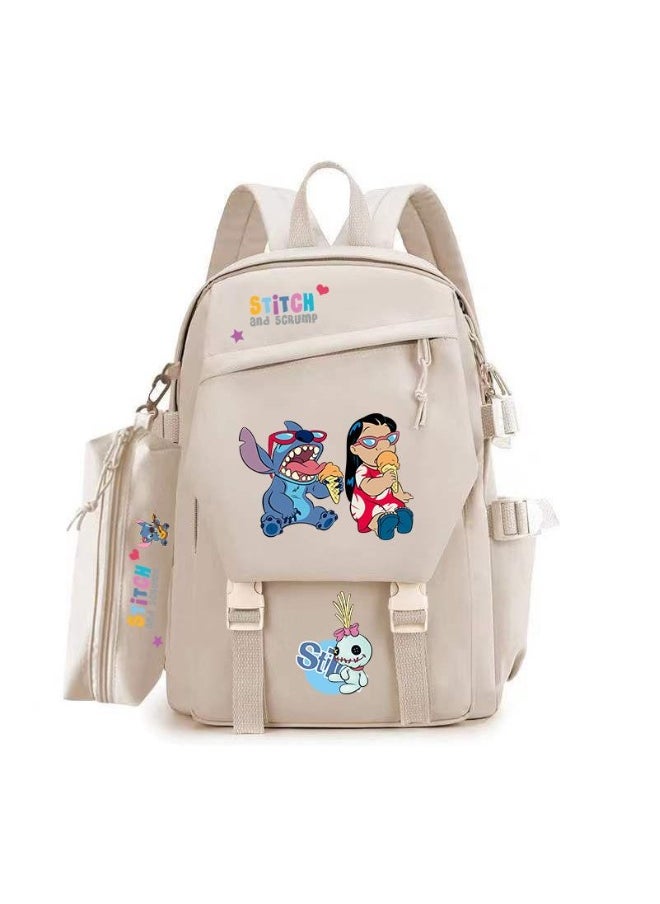 Stitch Student Backpack And Pencil Case Leisure Outdoor Large Capacity Backpack
