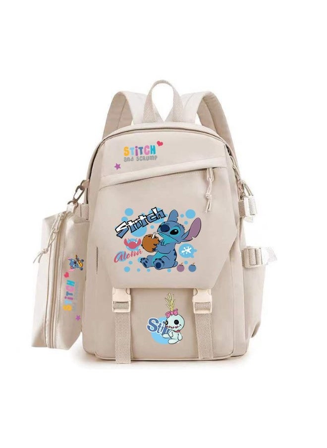 Stitch Student Backpack And Pencil Case Leisure Outdoor Large Capacity Backpack