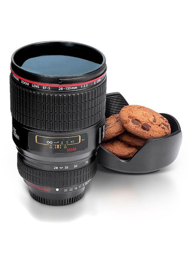 Camera Lens Shaped Mug Black