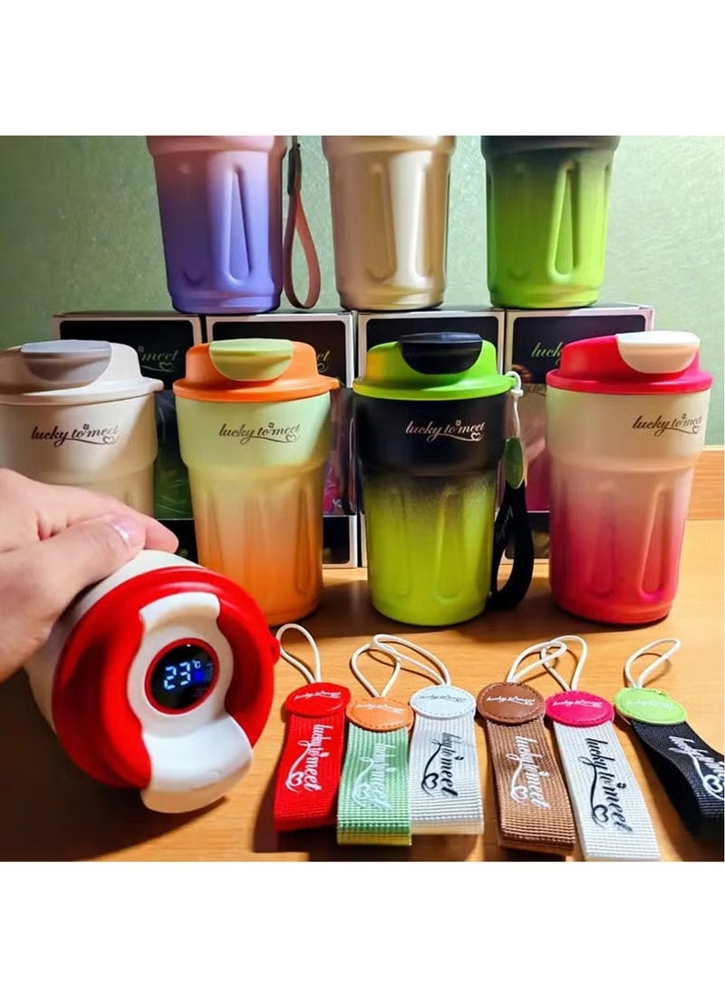 Stainless Coffee Tumbler With Temperature Display,Smart Cup Led,Smart Insulated Travel Coffee Mug Summer Cold Storage Portable Coffee Mug Smart for Car (Smart Black Green)