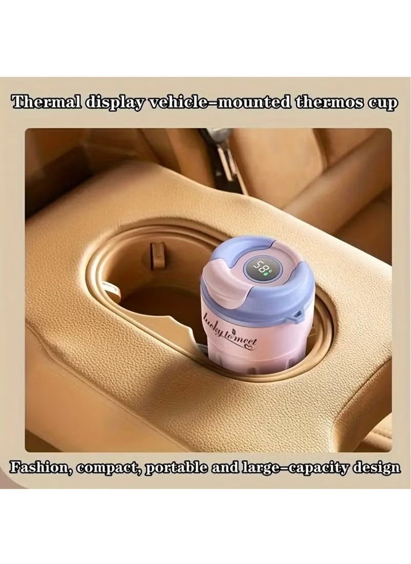 Stainless Coffee Tumbler With Temperature Display,Smart Cup Led,Smart Insulated Travel Coffee Mug Summer Cold Storage Portable Coffee Mug Smart for Car (Smart Black Green)