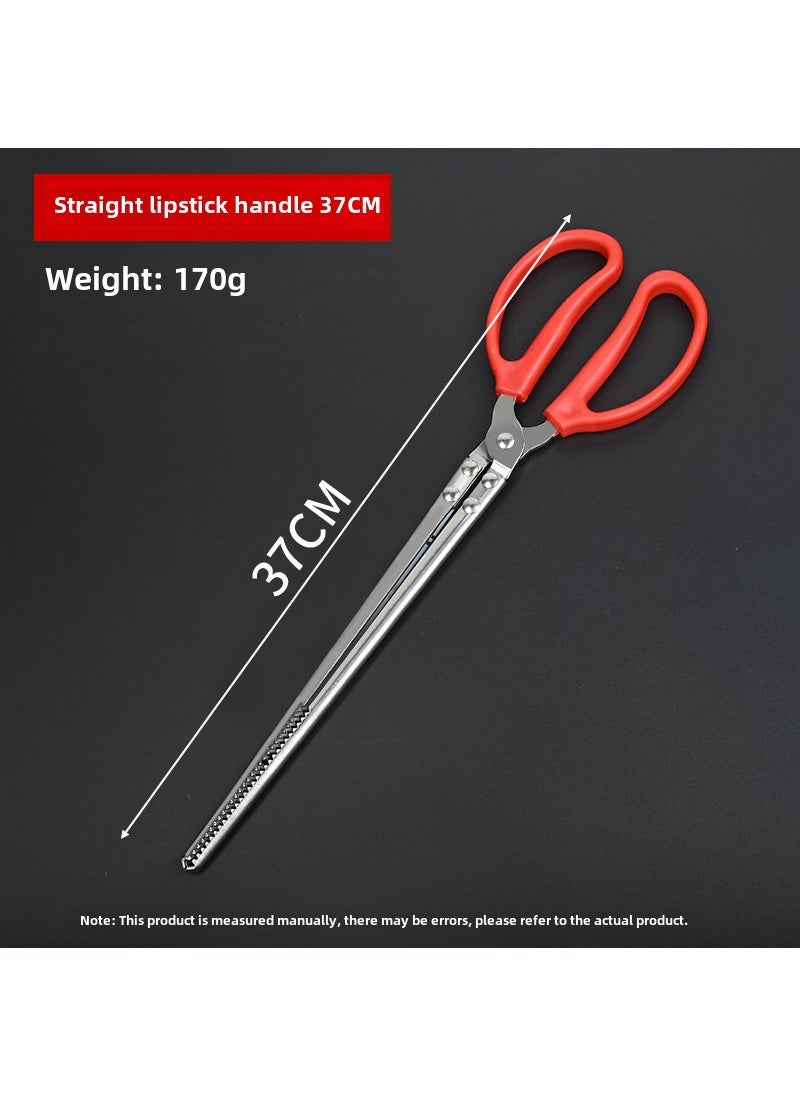 Long Eel Fishing Pliers Grip Mudfish Crayfish Tool 37cm straight clip [stainless steel]]