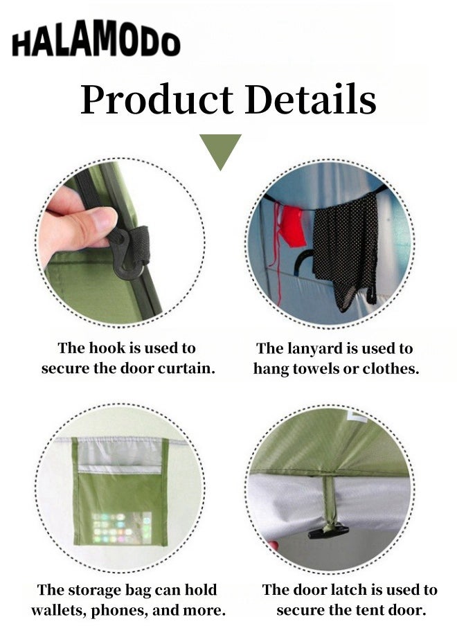 Pop Up Privacy Shower Tent Spacious Changing Room Portable Outdoor Shower Tent with Rope Nails and Storage Bag  for Camping & Hiking & Fishing & Beach Sun Shelter & Picnic