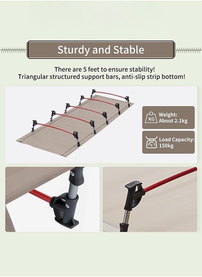 Ultralight Folding Tent Camping Cot Bed - Portable, Lightweight Sleeping Solution for Outdoor Adventures, Hiking, and Camping