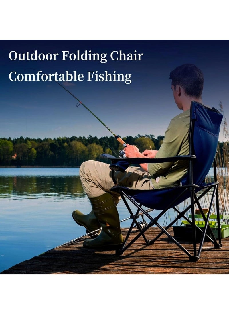 Portable Comfort Folding Camping Chair Relaxing Outdoor Chair, Lightweight, Blue