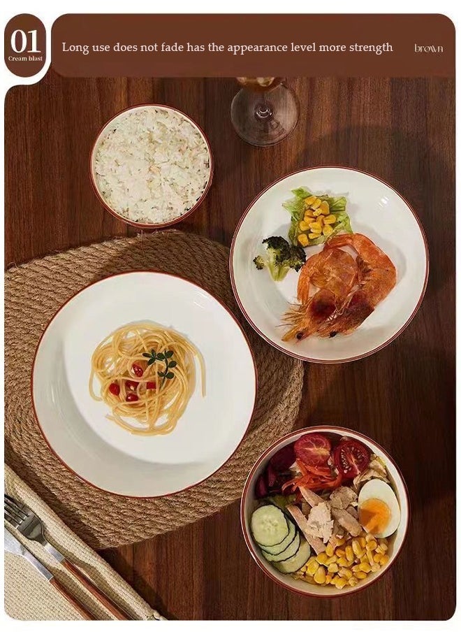 Home Tableware Set High Quality Porcelain Tableware Set Microwave & Dishwasher Safe-Classic Dinnerware Set  great for Oven and Dishwasher and Microwave Safe ﻿