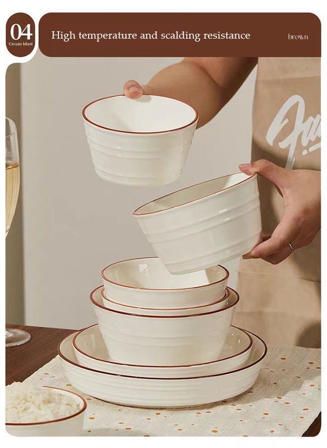 Home Tableware Set High Quality Porcelain Tableware Set Microwave & Dishwasher Safe-Classic Dinnerware Set  great for Oven and Dishwasher and Microwave Safe ﻿