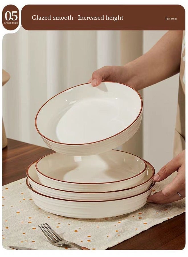 Home Tableware Set High Quality Porcelain Tableware Set Microwave & Dishwasher Safe-Classic Dinnerware Set  great for Oven and Dishwasher and Microwave Safe ﻿