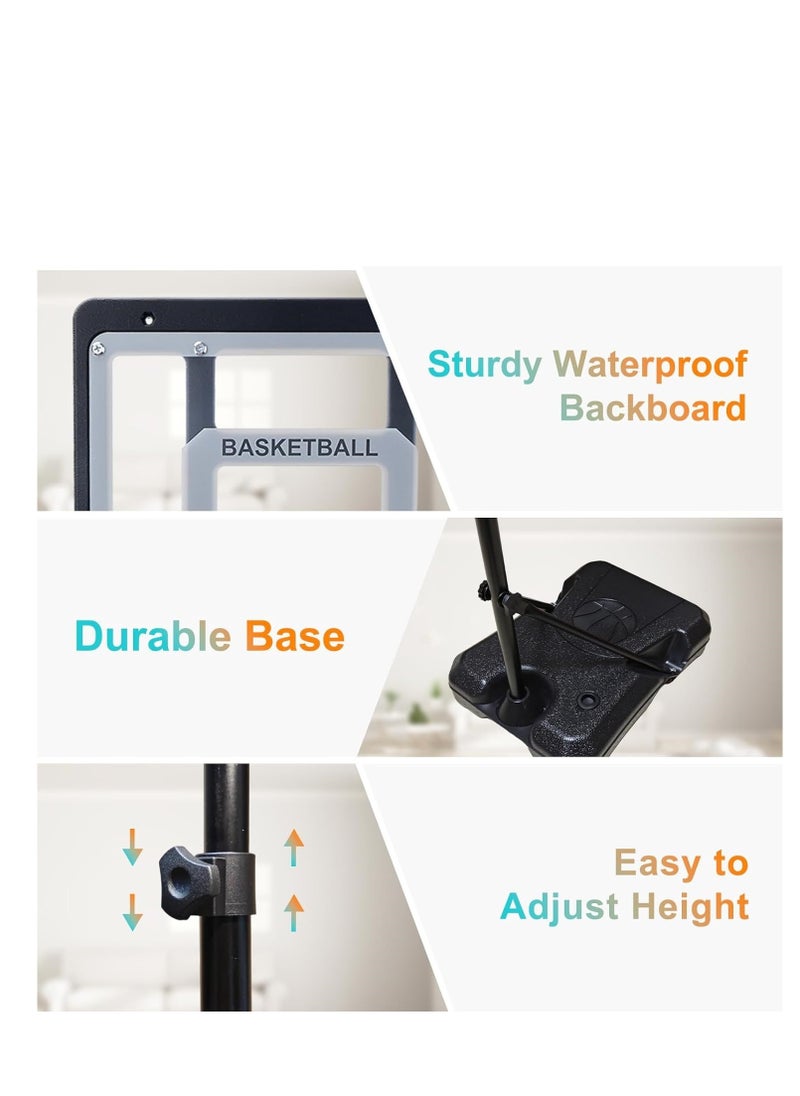 Basketball Hoop with Adjustable Stand for Kids Black