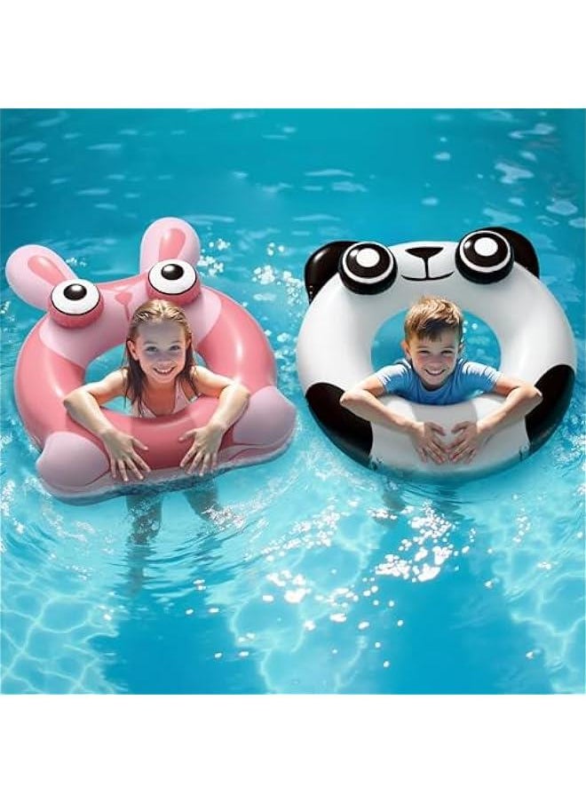 Pool Wave Kids Swim Ring Pool Floats, Toddler Inflatable Animal Swimming Tube Floaties, Outdoor Water Floating Toy, Summer Family Party Gift 3 4 5 6 7 8 10 12 Year Old Boy Girl Children Teens - 2 Pack