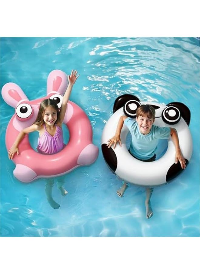 Pool Wave Kids Swim Ring Pool Floats, Toddler Inflatable Animal Swimming Tube Floaties, Outdoor Water Floating Toy, Summer Family Party Gift 3 4 5 6 7 8 10 12 Year Old Boy Girl Children Teens - 2 Pack