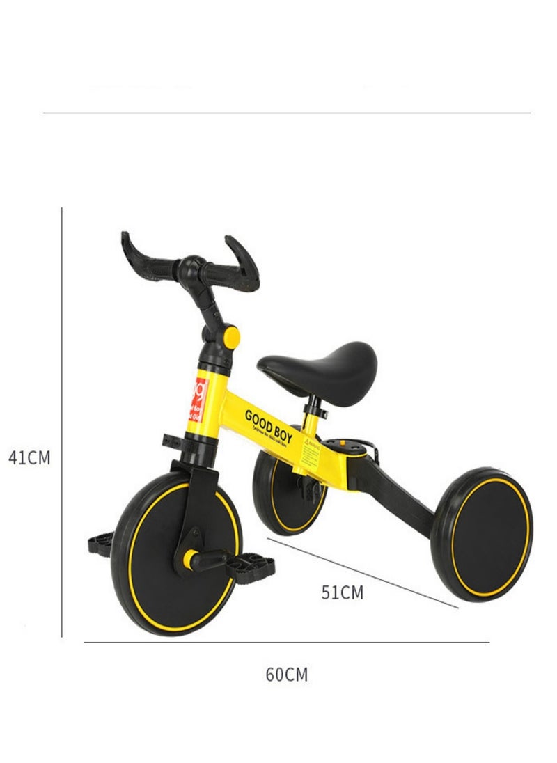 3-in-1 Convertible Kids Tricycle Balance Bike (Red)