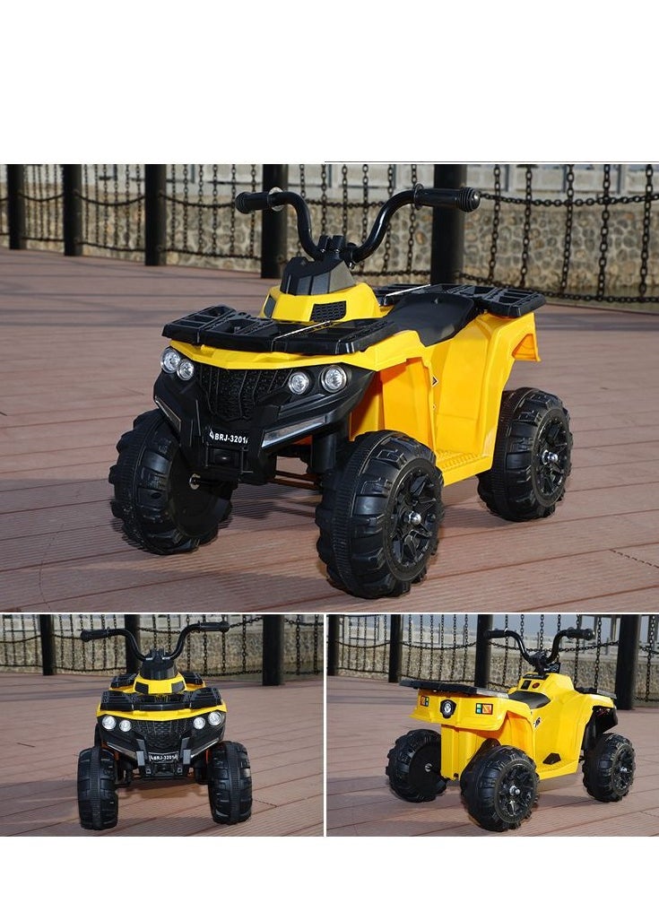 4 Wheeler for Kids Quad, Powerful Battery Operated Electric Motorbike, Toddler Ride on Electric Car for Kids Age up 3 Yellow