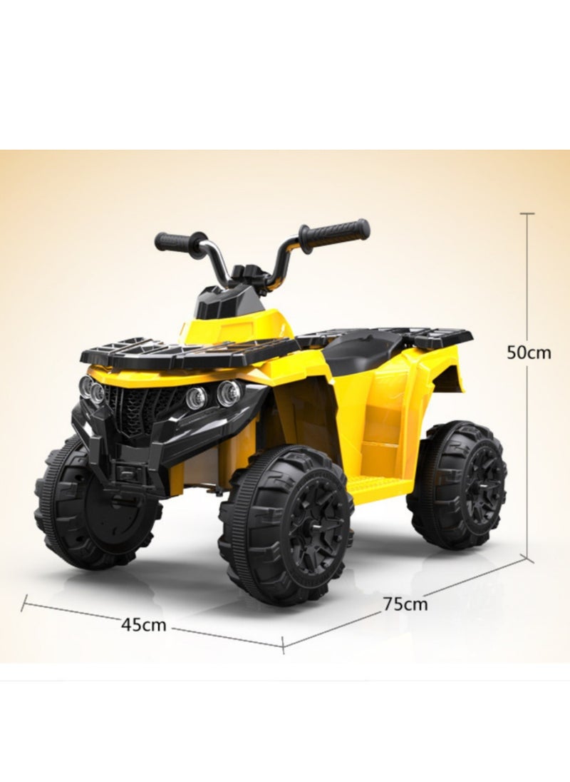 4 Wheeler for Kids Quad, Powerful Battery Operated Electric Motorbike, Toddler Ride on Electric Car for Kids Age up 3 Yellow